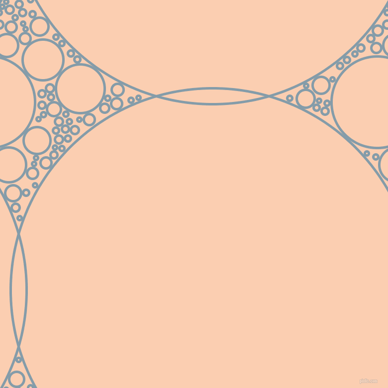 bubbles, circles, sponge, big, medium, small, 5 pixel line width, Bali Hai and Apricot circles bubbles sponge soap seamless tileable