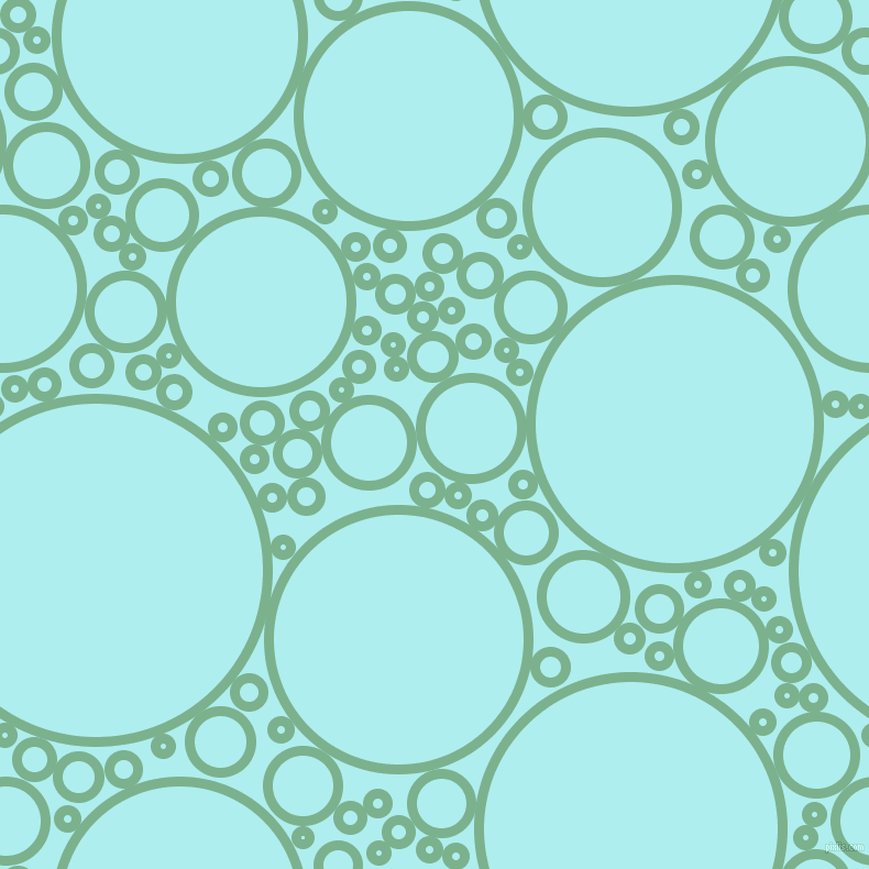bubbles, circles, sponge, big, medium, small, 9 pixel line width, Bay Leaf and Pale Turquoise circles bubbles sponge soap seamless tileable