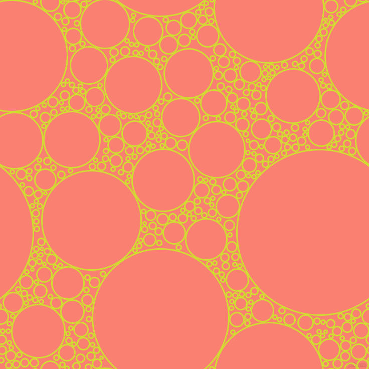 bubbles, circles, sponge, big, medium, small, 3 pixel line widthBitter Lemon and Salmon circles bubbles sponge soap seamless tileable