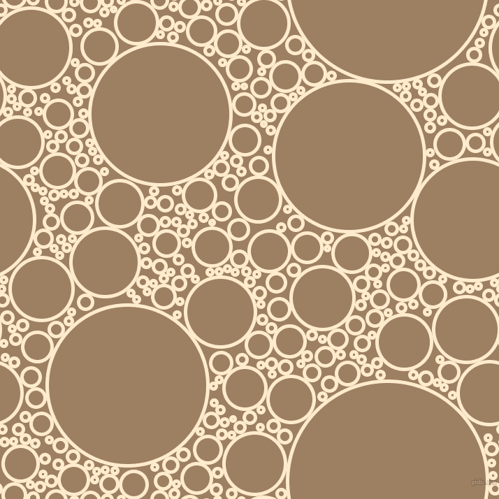 bubbles, circles, sponge, big, medium, small, 5 pixel line width, Blanched Almond and Sorrell Brown circles bubbles sponge soap seamless tileable