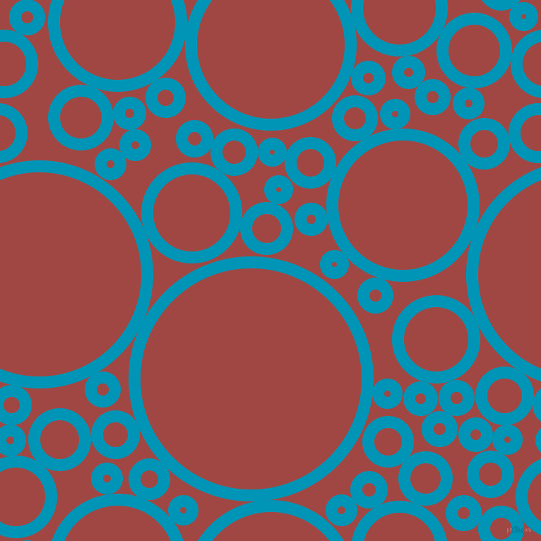 bubbles, circles, sponge, big, medium, small, 17 pixel line width, Bondi Blue and Roof Terracotta circles bubbles sponge soap seamless tileable
