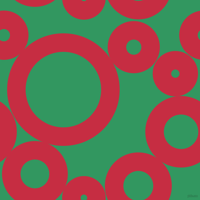 bubbles, circles, sponge, big, medium, small, 65 pixel line width, Brick Red and Eucalyptus circles bubbles sponge soap seamless tileable