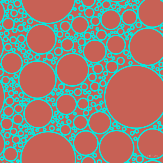 bubbles, circles, sponge, big, medium, small, 5 pixel line width, Bright Turquoise and Sunglo circles bubbles sponge soap seamless tileable