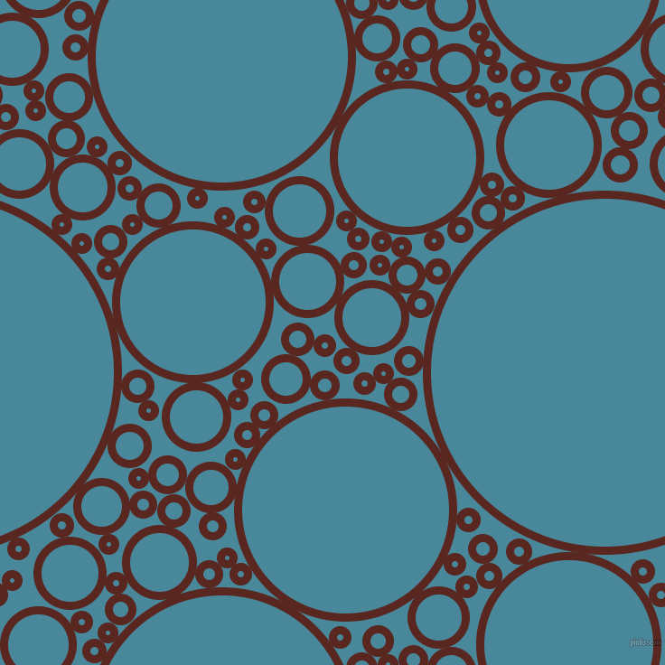 bubbles, circles, sponge, big, medium, small, 9 pixel line width, Caput Mortuum and Hippie Blue circles bubbles sponge soap seamless tileable