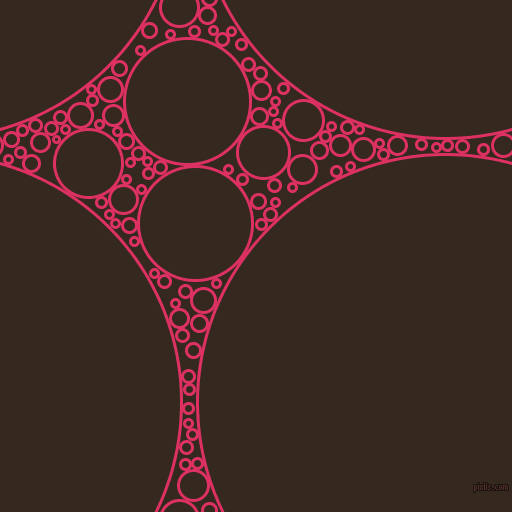 bubbles, circles, sponge, big, medium, small, 3 pixel line width, Cerise and Cocoa Brown circles bubbles sponge soap seamless tileable