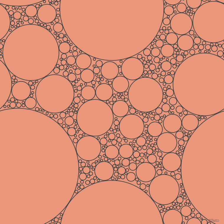bubbles, circles, sponge, big, medium, small, 2 pixel line width, Charade and Dark Salmon circles bubbles sponge soap seamless tileable