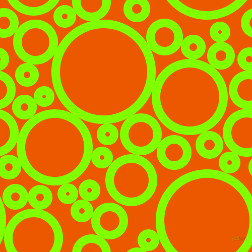 bubbles, circles, sponge, big, medium, small, 17 pixel line width, Chartreuse and Persimmon circles bubbles sponge soap seamless tileable
