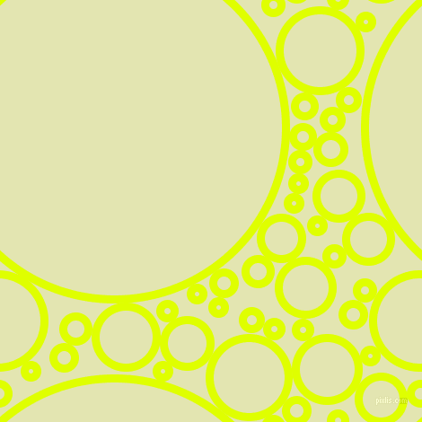 bubbles, circles, sponge, big, medium, small, 9 pixel line width, Chartreuse Yellow and Tusk circles bubbles sponge soap seamless tileable