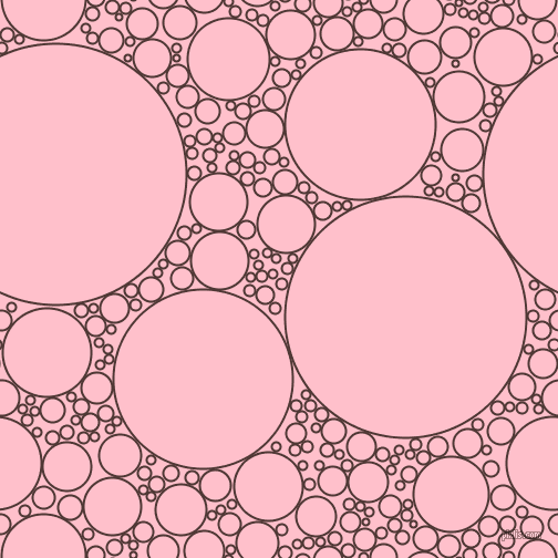 bubbles, circles, sponge, big, medium, small, 2 pixel line width, Cocoa Bean and Pink circles bubbles sponge soap seamless tileable