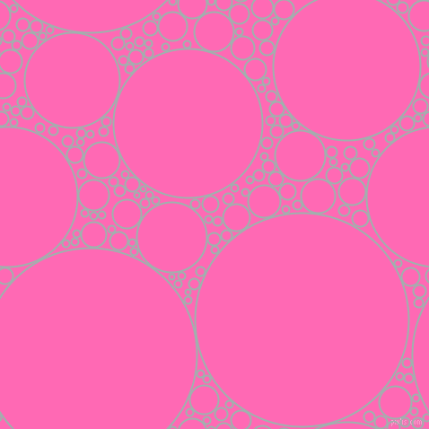 bubbles, circles, sponge, big, medium, small, 2 pixel line width, Conch and Hot Pink circles bubbles sponge soap seamless tileable