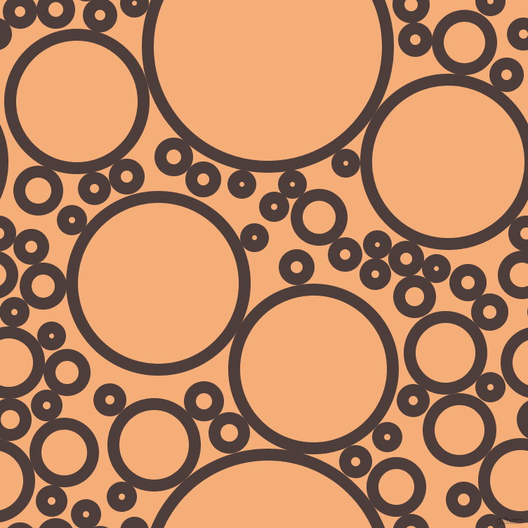 bubbles, circles, sponge, big, medium, small, 17 pixel line width, Crater Brown and Tacao circles bubbles sponge soap seamless tileable