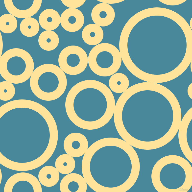 bubbles, circles, sponge, big, medium, small, 33 pixel line width, Cream Brulee and Hippie Blue circles bubbles sponge soap seamless tileable