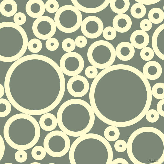 bubbles, circles, sponge, big, medium, small, 17 pixel line width, Cream and Spanish Green circles bubbles sponge soap seamless tileable