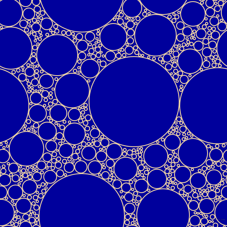 bubbles, circles, sponge, big, medium, small, 3 pixel line width, Dairy Cream and New Midnight Blue circles bubbles sponge soap seamless tileable