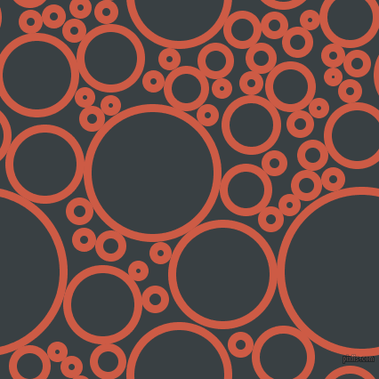 bubbles, circles, sponge, big, medium, small, 9 pixel line width, Dark Coral and Charade circles bubbles sponge soap seamless tileable