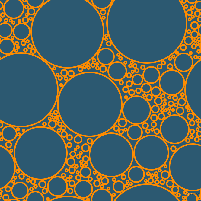 bubbles, circles, sponge, big, medium, small, 5 pixel line width, Dark Orange and Chathams Blue circles bubbles sponge soap seamless tileable