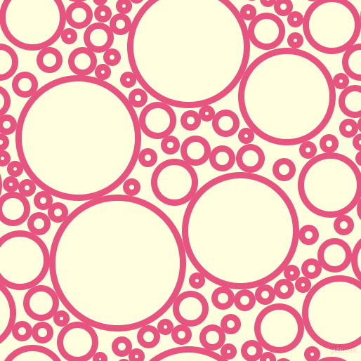 bubbles, circles, sponge, big, medium, small, 9 pixel line width, Dark Pink and Light Yellow circles bubbles sponge soap seamless tileable
