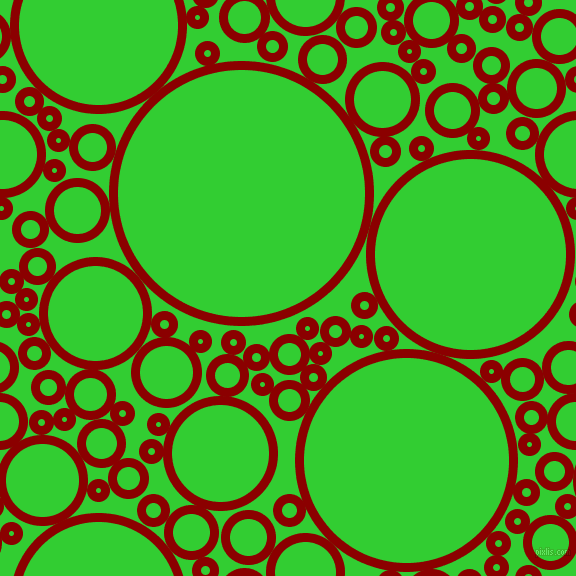bubbles, circles, sponge, big, medium, small, 9 pixel line width, Dark Red and Lime Green circles bubbles sponge soap seamless tileable