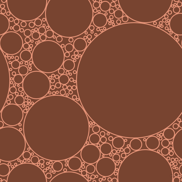 bubbles, circles, sponge, big, medium, small, 3 pixel line widthDark Salmon and Cumin circles bubbles sponge soap seamless tileable