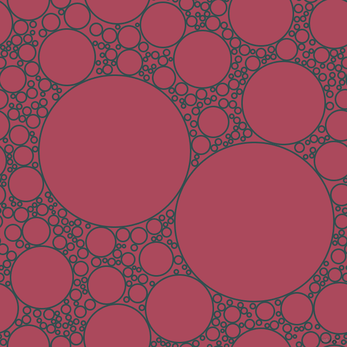 bubbles, circles, sponge, big, medium, small, 3 pixel line width, Dark Slate Grey and Hippie Pink circles bubbles sponge soap seamless tileable