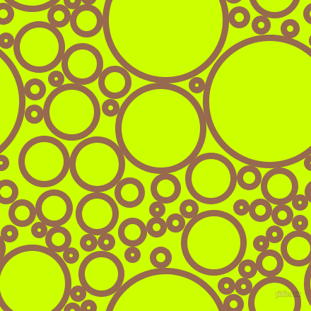 bubbles, circles, sponge, big, medium, small, 9 pixel line width, Dark Tan and Electric Lime circles bubbles sponge soap seamless tileable