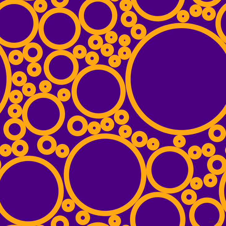 bubbles, circles, sponge, big, medium, small, 17 pixel line width, Dark Tangerine and Indigo circles bubbles sponge soap seamless tileable