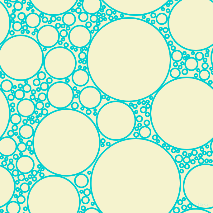 bubbles, circles, sponge, big, medium, small, 5 pixel line width, Dark Turquoise and Moon Glow circles bubbles sponge soap seamless tileable