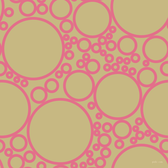 bubbles, circles, sponge, big, medium, small, 9 pixel line width, Deep Blush and Yuma circles bubbles sponge soap seamless tileable