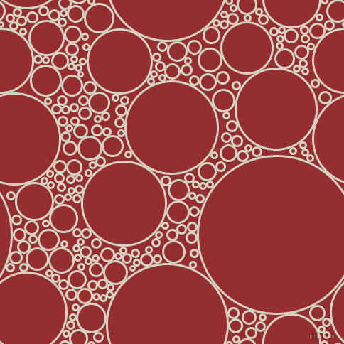 bubbles, circles, sponge, big, medium, small, 3 pixel line width, Ecru White and Guardsman Red circles bubbles sponge soap seamless tileable
