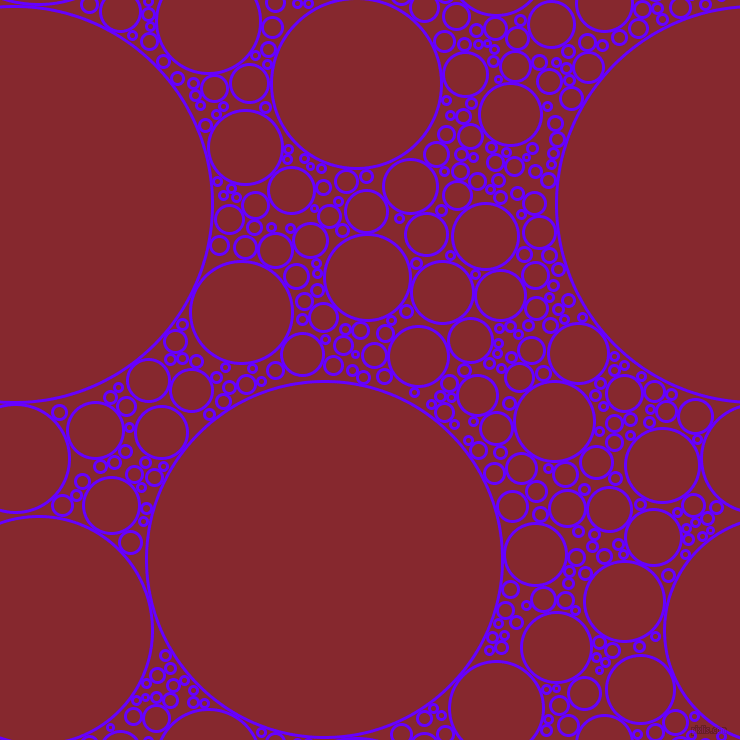 bubbles, circles, sponge, big, medium, small, 3 pixel line width, Electric Indigo and Flame Red circles bubbles sponge soap seamless tileable