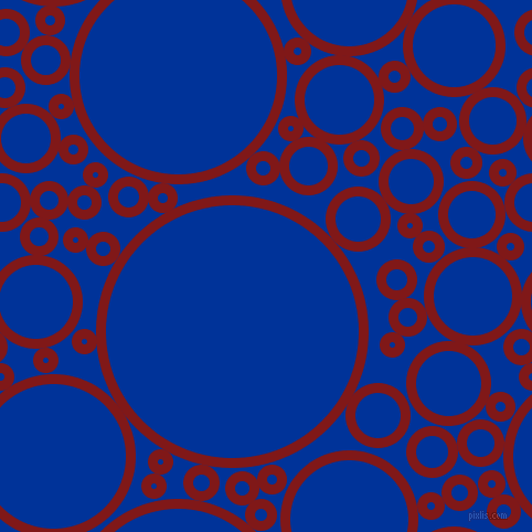 bubbles, circles, sponge, big, medium, small, 9 pixel line width, Falu Red and Smalt circles bubbles sponge soap seamless tileable