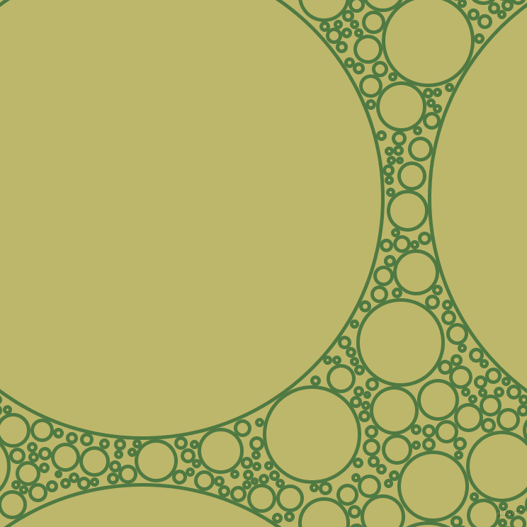 bubbles, circles, sponge, big, medium, small, 5 pixel line width, Fern Green and Dark Khaki circles bubbles sponge soap seamless tileable