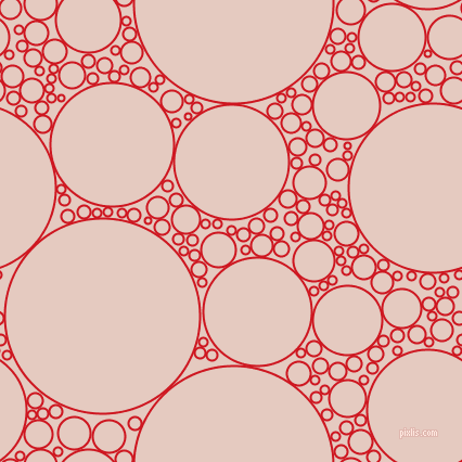 bubbles, circles, sponge, big, medium, small, 2 pixel line width, Fire Engine Red and Dust Storm circles bubbles sponge soap seamless tileable