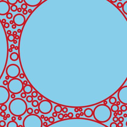 bubbles, circles, sponge, big, medium, small, 5 pixel line width, Fire Engine Red and Sky Blue circles bubbles sponge soap seamless tileable