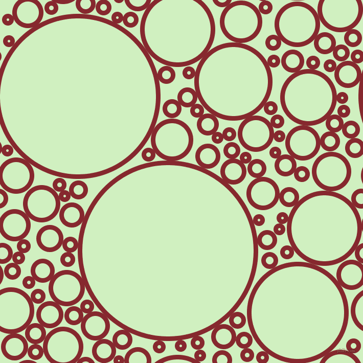 bubbles, circles, sponge, big, medium, small, 9 pixel line width, Flame Red and Tea Green circles bubbles sponge soap seamless tileable