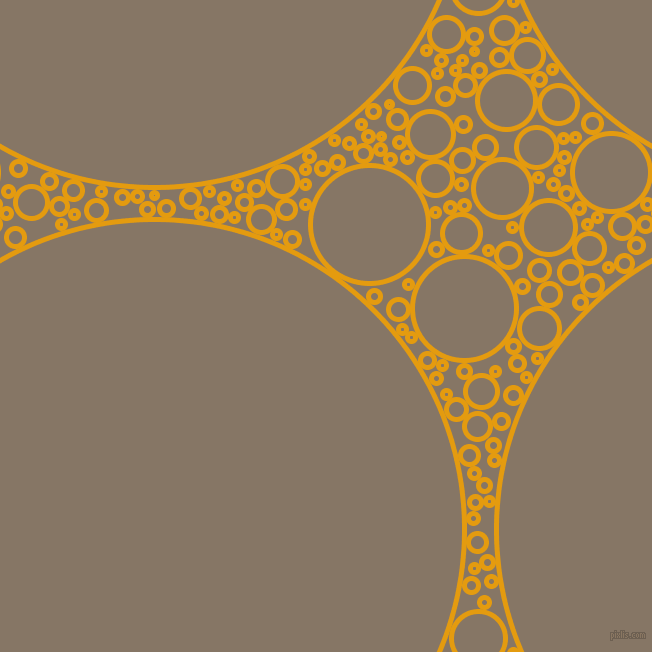 bubbles, circles, sponge, big, medium, small, 5 pixel line width, Gamboge and Sand Dune circles bubbles sponge soap seamless tileable