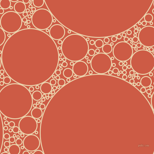bubbles, circles, sponge, big, medium, small, 3 pixel line width, Givry and Dark Coral circles bubbles sponge soap seamless tileable
