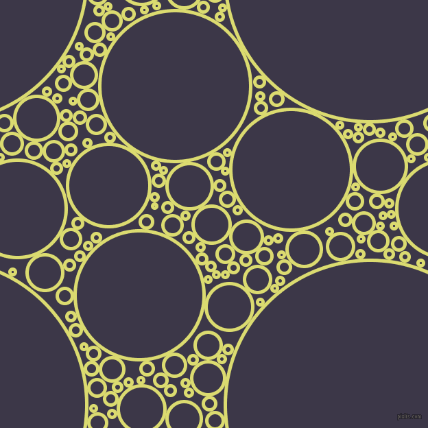 bubbles, circles, sponge, big, medium, small, 5 pixel line width, Goldenrod and Martinique circles bubbles sponge soap seamless tileable