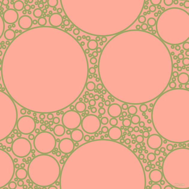 bubbles, circles, sponge, big, medium, small, 5 pixel line width, Green Smoke and Rose Bud circles bubbles sponge soap seamless tileable