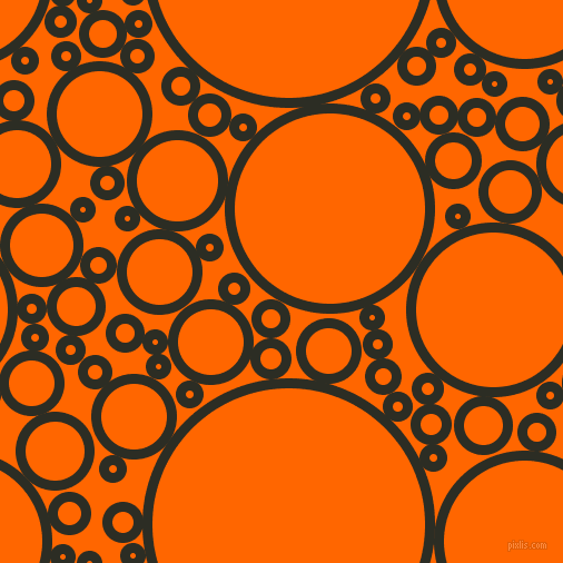bubbles, circles, sponge, big, medium, small, 9 pixel line width, Green Waterloo and Safety Orange circles bubbles sponge soap seamless tileable