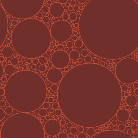 bubbles, circles, sponge, big, medium, small, 2 pixel line width, Grenadier and Auburn circles bubbles sponge soap seamless tileable