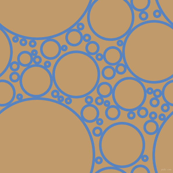 bubbles, circles, sponge, big, medium, small, 9 pixel line width, Havelock Blue and Fallow circles bubbles sponge soap seamless tileable