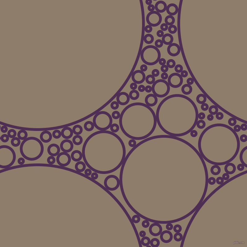 bubbles, circles, sponge, big, medium, small, 9 pixel line width, Hot Purple and Squirrel circles bubbles sponge soap seamless tileable