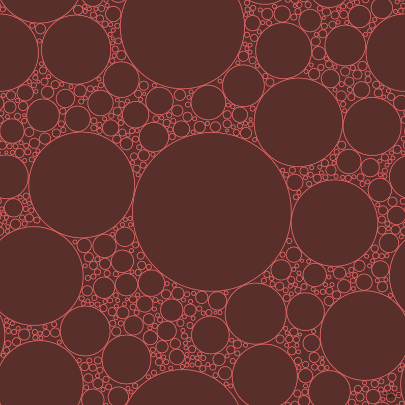 bubbles, circles, sponge, big, medium, small, 2 pixel line widthIndian Red and Moccaccino circles bubbles sponge soap seamless tileable