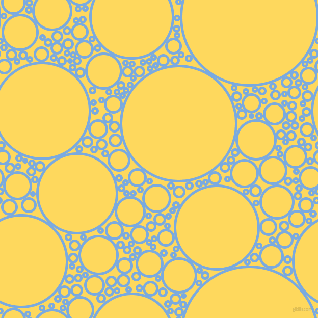 bubbles, circles, sponge, big, medium, small, 5 pixel line width, Jordy Blue and Dandelion circles bubbles sponge soap seamless tileable