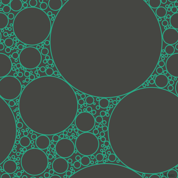 bubbles, circles, sponge, big, medium, small, 3 pixel line width, Jungle Green and Tuatara circles bubbles sponge soap seamless tileable