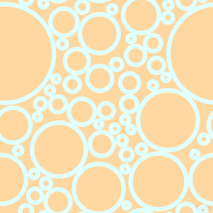 bubbles, circles, sponge, big, medium, small, 9 pixel line width, Light Cyan and Frangipani circles bubbles sponge soap seamless tileable