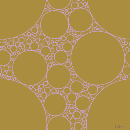 bubbles, circles, sponge, big, medium, small, 2 pixel line width, Lilac and Luxor Gold circles bubbles sponge soap seamless tileable