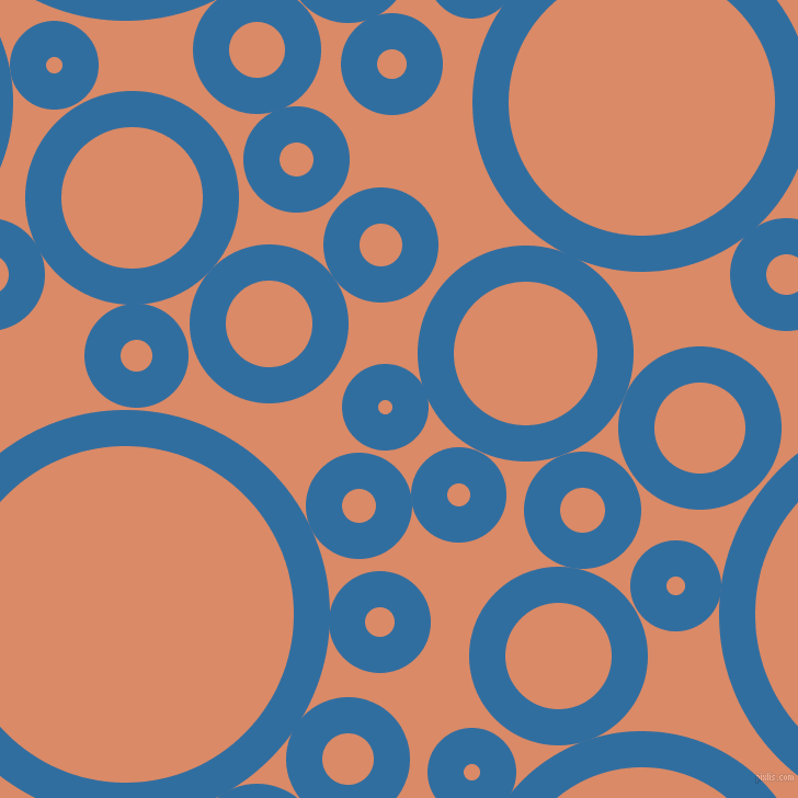 bubbles, circles, sponge, big, medium, small, 33 pixel line width, Lochmara and Copper circles bubbles sponge soap seamless tileable