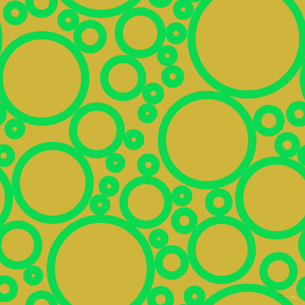 bubbles, circles, sponge, big, medium, small, 17 pixel line width, Malachite and Old Gold circles bubbles sponge soap seamless tileable